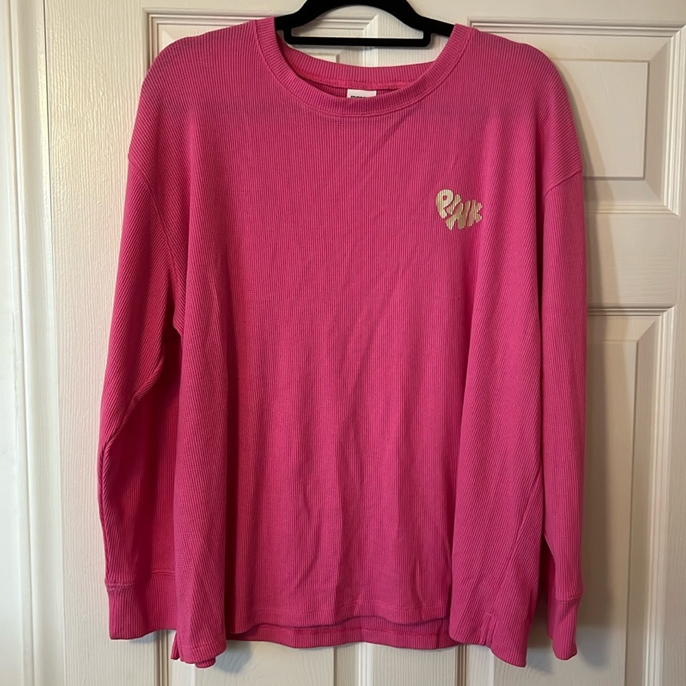PINK Victoria’s Secret pajama set, top and bottom are both size XL.